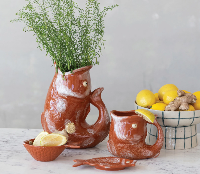 Fish Stack Mug 14 oz. Stoneware Fish Shaped Mug | Scout & Tag